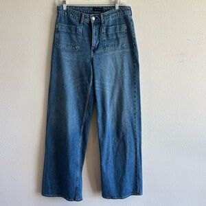 Free Assembly Women's Medium Wash Blue Wide-Leg Jeans SZ 8